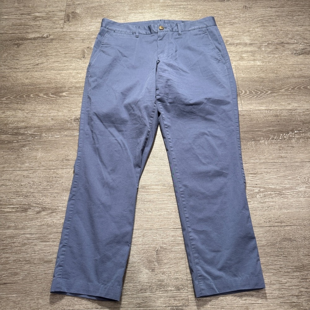 Bonobos Pants Mens 32 Blue Chino Athletic Pocket Casual 32x27 Cotton Blend Adult
